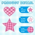 thumbnail image 3 of Uxcell 18 Pcs Corazón Estrella Parche de Planchar a Cuadros Bordados Aplicaciones Parches para Coser para Chaqueta Colección de Denim Ropa Vestido Gorras Jeans Accesorio DIY, Rosa oscuro/Rosa claro, 3 of 6