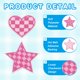 thumbnail image 3 of Uxcell 18 Pcs Corazón Estrella Parche de Planchar a Cuadros Bordados Aplicaciones Parches para Coser para Chaqueta Colección de Denim Ropa Vestido Gorras Jeans Accesorio DIY, Rosa oscuro/Rosa claro, 3 of 6