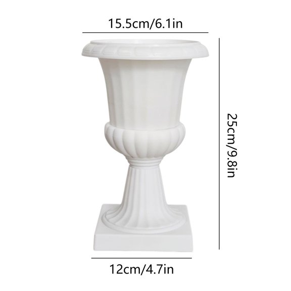 Bwiyojiz Home Decoration Ornaments Count 2pcs European Roman Pot Plastic Flower Suitable for Imitation Arrangement Ingenious Gardening Split Half, Gifts for Women, White