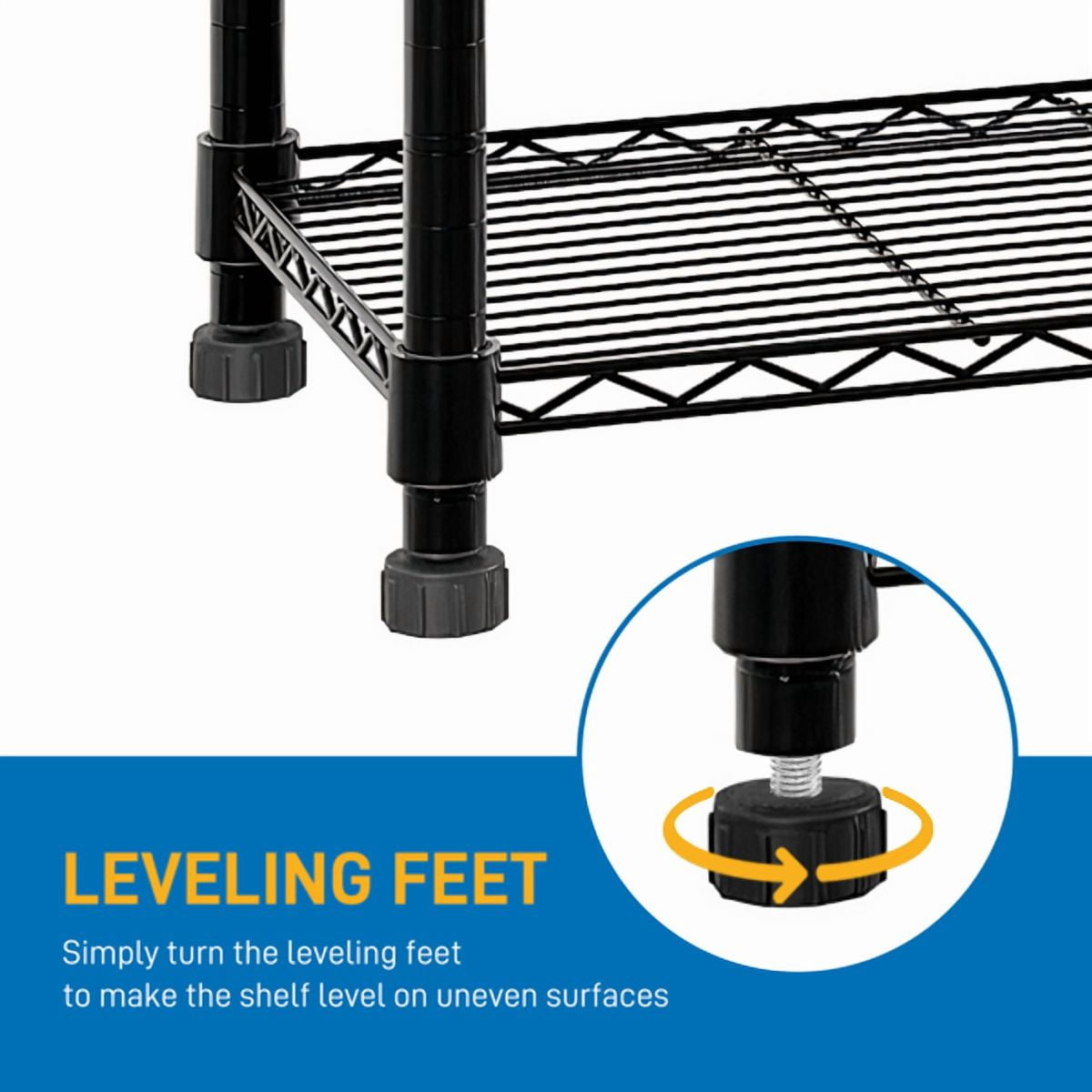 Alvantor 5-Tier Heavy Duty Storage Rack Shelving Unit, Black, 250 kg Load Capacity