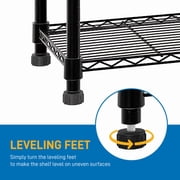 Alvantor 5-Tier Heavy Duty Storage Rack Shelving Unit, Black, 250 kg Load Capacity