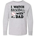 thumbnail image 3 of Inktastic I Watch Baseball with My Dad Long Sleeve Youth T-Shirt, 3 of 5