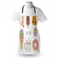 thumbnail image 4 of Cartoon Apron, Cats Cafe Hand Drawn in Food Illustration Pizza Ice Cream Cupcakeness Theme, Unisex Kitchen Bib with Adjustable Neck for Cooking Gardening, Adult Size, Multicolor, by Ambesonne, 4 of 4