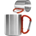 thumbnail image 2 of Taza para uso exterior - Taza para acampar - Compacta y ligera, 220 ml con mango de mosquetón de acero inoxidable atornillado - Para senderismo, trekking, trabajo., 2 of 5