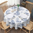 thumbnail image 3 of Round Waterproof Tablecloth 60×60 Inch, Boho Style Reusable Indoor/Outdoor Durable Table Cover for Party Kitchen Dinner Room Decor, 3 of 6
