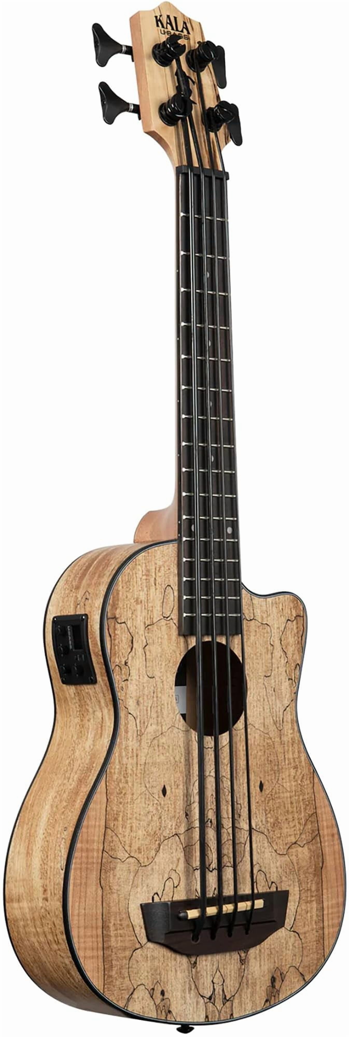 Kala UBASS-SP-MAPL-FS Spalted Maple Acoustic-Electric U-Bass Bundle with Case, Tuner, Austin Bazaar Instructional DVD, and Polishing Cloth