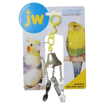 JW Pet Company Activitoy Fork, Knife and Spoon Small Bird Toy, Colors (Best Small Birds For Pets)