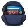 thumbnail image 3 of Basic Classic Solid Color Backpack with Front Zipper Accessory Pocket, Dual Zipper Closure & Padded Shoulder Straps for Work, School, Office, Gym, Sports, Travel, Commute & Recreation in Navy Blue, 3 of 6