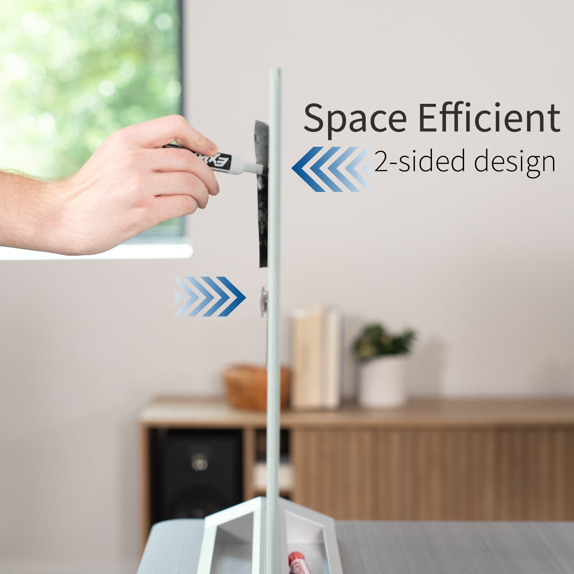 VIVO Glass Dry Erase Board Desktop Divider | 23" x 19" Whiteboard Partition