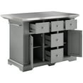 thumbnail image 4 of Pemberly Row Transitional Wood/Stainless Steel Kitchen Island in Gray/Chrome, 4 of 15