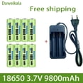 thumbnail image 4 of 2023 Battery Rechargeable Battery 3.7V 18650 9800mAh Capacity Li-ion Rechargeable Battery For Flashlight Torch Battery+Charger, 4 of 4