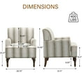 thumbnail image 7 of DREAMSIDEA Stripe Accent Chair ArmChair,Living Room Chair with Arms, Comfy Single Sofa Reading Chair Nailhead Trim for Bedroom, Brown, 7 of 7