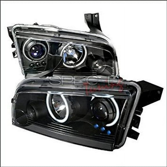 Spec-D Tuning Dodge Charger 2005 2006 2007 2008 CCFL LED Halo Projector Headlights - Black