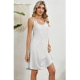 thumbnail image 6 of Womens Summer Casual Tank Dress Sleeveless O Neck T Shirt Sundress Solide Color Mini Beach Vacation Dresses (White,XX-Large), 6 of 6