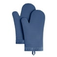 thumbnail image 2 of KitchenAid Ribbed Soft Silicone Oven Mitt 2-Pack Set, Blue Willow, 7.5"x13", 2 of 6
