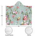 thumbnail image 3 of Wearable Blanket,Pioneer Flower Floral Print Pattern Hooded Wearable Flannel Blanket for Adults & Teens with Buckle,Winter Poncho Shawl Wrap Cape,50"x60", 3 of 5