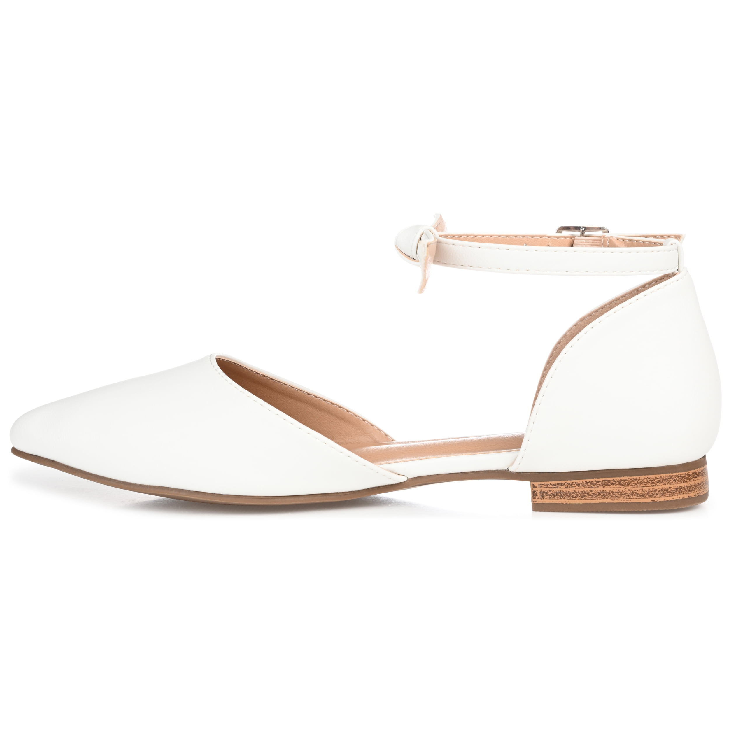 Journee Womens Vielo Ballet Almond Toe Buckle Flats, Widths Available
