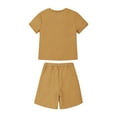thumbnail image 5 of Efsteb Boys Summer Outfits 2 Piece Casual Set Short Sleeve Tshirt Elastic Waist Shorts Kid Clothing Sets Sweatsuit (Khaki,11-12 Years), 5 of 7