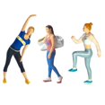 thumbnail image 3 of KLKCMS 3 Pieces 1:64 Model People Figures Woman Fitness Realistic Resin Character Doll, 3 of 9