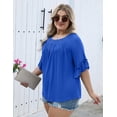 thumbnail image 4 of Top Micoson de talla grande para mujer, elegante, con volantes, manga corta, 4 of 5