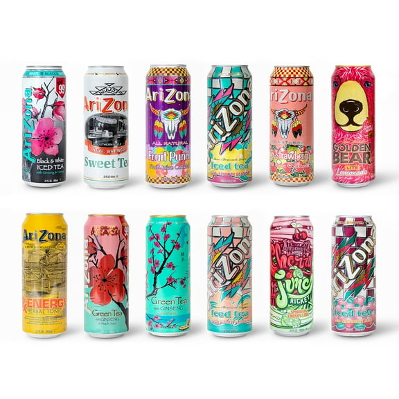 ICED TEA Drink Big Cans 22oz Variety 12 Pack | 12 Unique Flavors | Iced Tea Drinks | Natural Flavors | 12 PACK