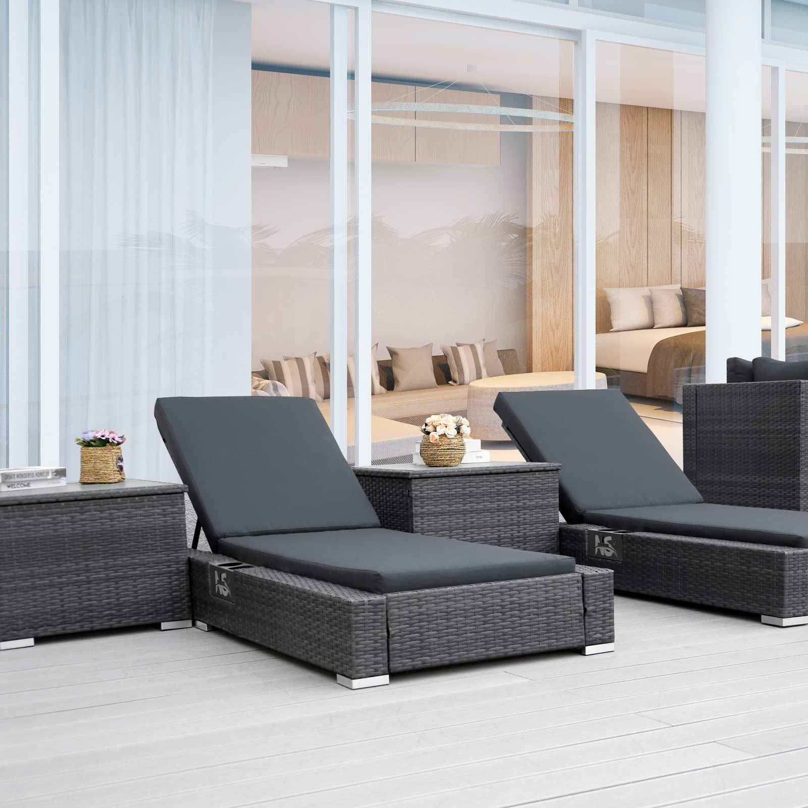 plastic woven chaise lounge