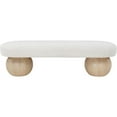 thumbnail image 3 of Pemberley Row Boucle Fabric Cream Bench Rectangular Art Deco 59.5" Assembled, 3 of 8