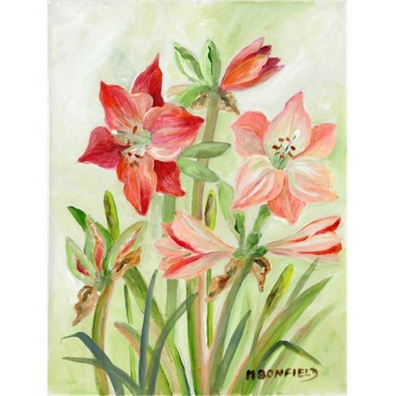 Lillies II by Maureen Bonfield Flag Canvas House Size