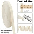 thumbnail image 2 of 54.68 Yards(50m)/Roll Cotton Tape Ribbons 15mm Wide White Herringbone Cotton Webbings Flat Cotton Herringbone Cords for Home Decor Wrapping Gifts Knit Sewing DIY Crafts 1mm Thick colorful, 2 of 7