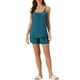thumbnail image 2 of INSPIRAR CHIC Conjunto de Pijamas de Mujer en Color Sólido con Volantes, Top de Camiseta sin Mangas y Pantalones Cortos XS Azul Lago, 2 of 6