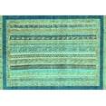 thumbnail image 1 of Ahgly Company Indoor Rectangle Abstract Turquoise Blue Modern Area Rugs, 7' x 10', 1 of 4
