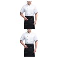 thumbnail image 3 of sweethay Chaqueta de chef, delantal de cocina de manga corta, botones con bolsillos delanteros, traje de catering, suministros de cocina de moda blanco 3XL 2Conjunto, 3 of 6
