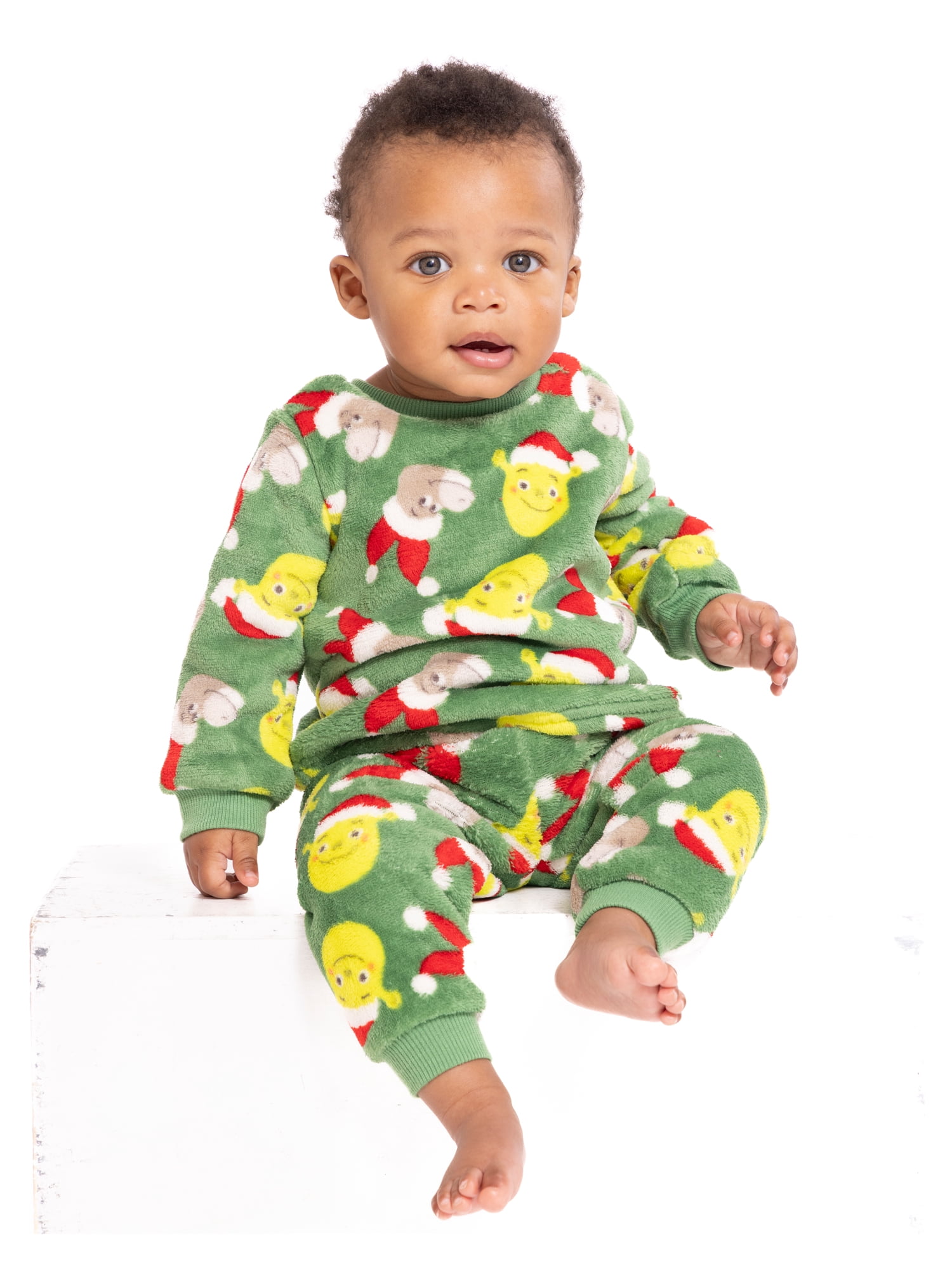 Christmas Shrek Baby Boys or Girls Print Plush Top and Pants Set, 2-Piece, Sizes Newborn-24M