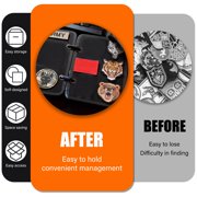 Flip-Page Patch Display, Hook and Loop Tactical Patch Board Binder, Small Military Patch Display, Patch Book Holder Organizer with 4 Pages for Showing Emblem Collections Black