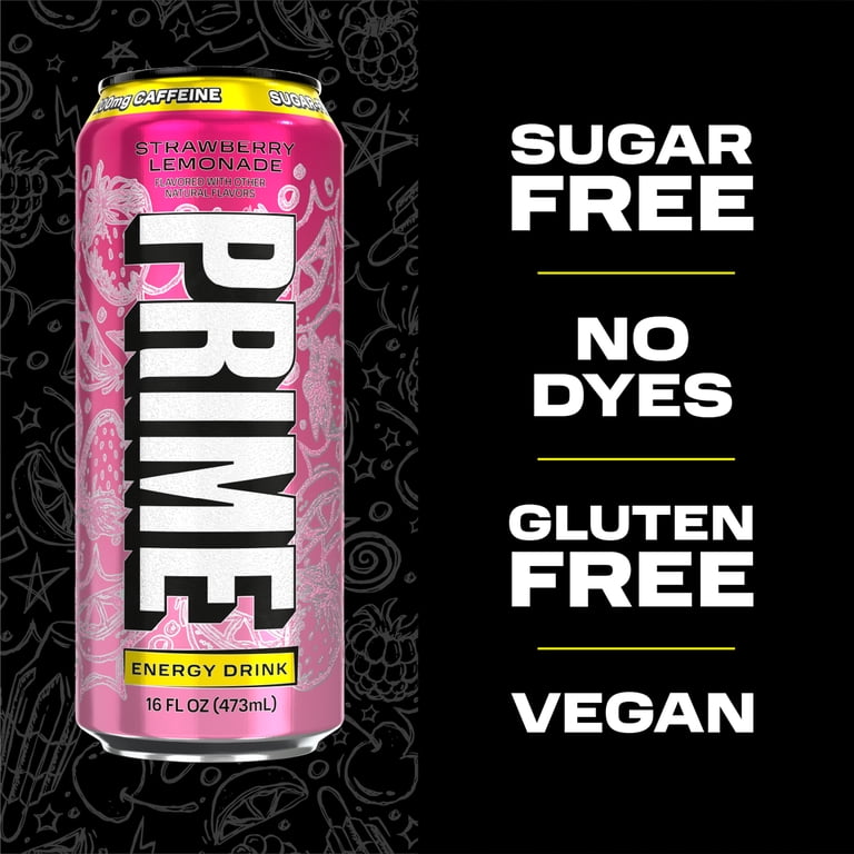 PRIME Energy Drink Strawberry Lemonade, 16 fl oz, 12 Pack photo 5