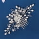 thumbnail image 2 of Accesorios para el cabello de boda con flores, peineta de boda con perlas para mujeres y niñas, 2 of 5