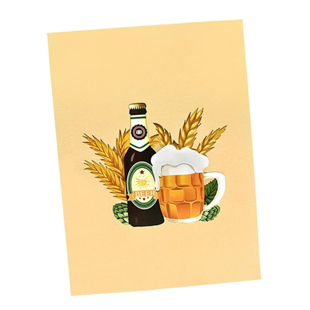 Tarjeta del Tarjeta de felicitación , Tarjeta de aniversario hecha a mano, Tarjeta de cumpleaños 3D , Tarjeta cerveza Soledad Tarjeta de felicitación