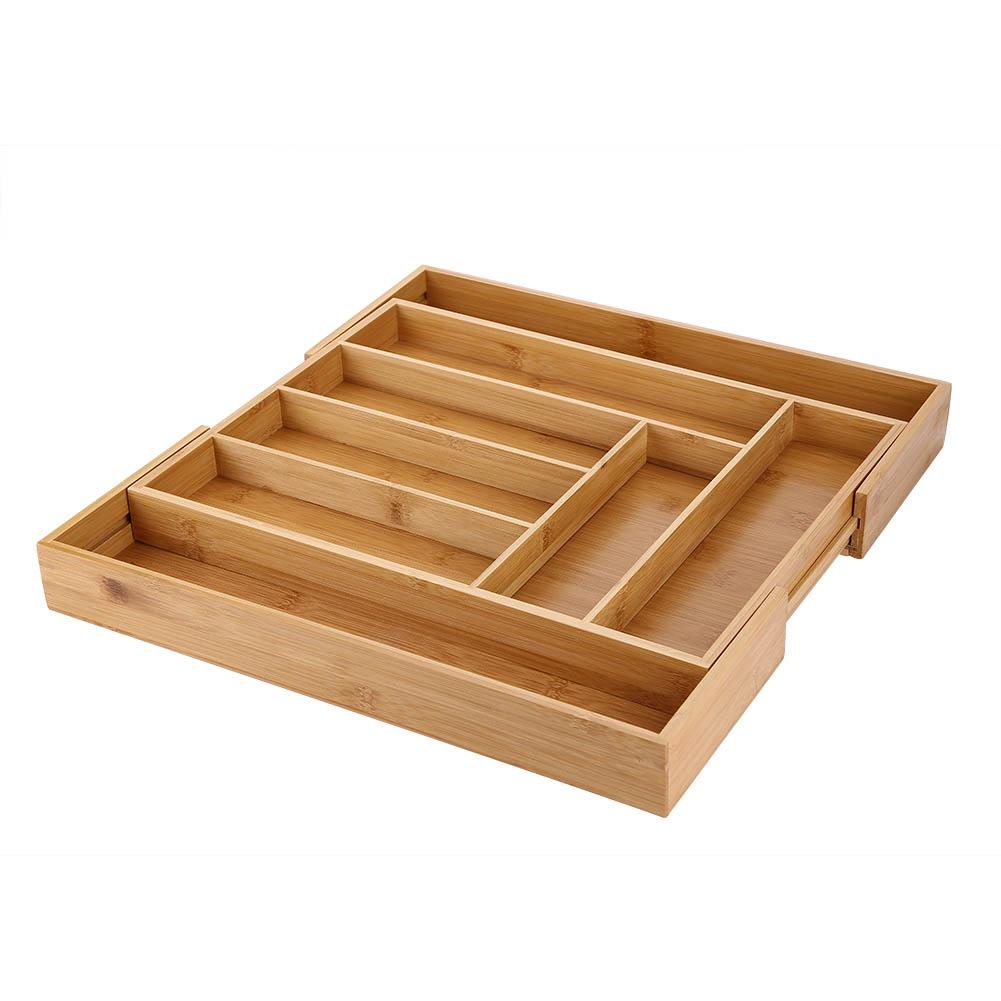 Lv. life Expandable Bamboo Cutlery Storage Tidy Drawer Kitchen