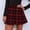 🔥 Red, variant on USSUMA High-Waist Plaid Patchwork Pleated Skirt Layered Tartan Panels Elastic Back Vintage-Inspired Schoolgirl A-Line Silhouette For Streetwear Photoshoots And Events