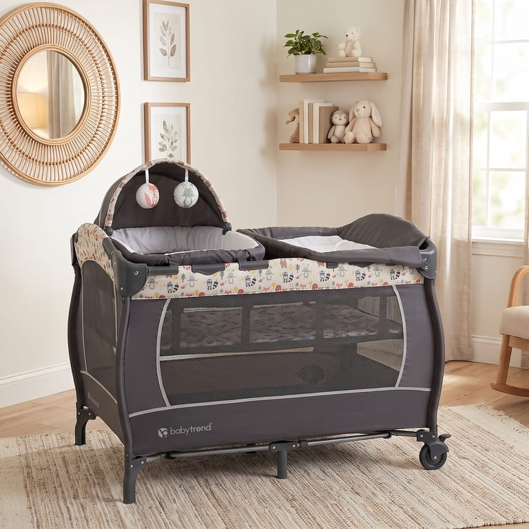 Baby Trend, Lil Snooze Deluxe II Nursery Center Playard, Gray