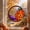 Orange, variant on Halloween Stained Glass Window Clings, Round Colorful Jack-O-Lantern Window Decals with Bats and Moon, Reusable Static Stickers for Glass Door Decor