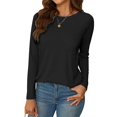 thumbnail image 1 of Camiseta tipo túnica NEYOUQE para mujer, manga larga, negra, casual, 2025 XL, 1 of 6