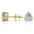 thumbnail image 2 of 1.50 Carat Sparkle Real Diamond Stud Earrings Solid Real 18K Yellow Gold Screw Back Classic Earring (VS1-VS2 Clarity, F-G Color), 2 of 6