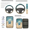thumbnail image 3 of Yuyamidu Sea Turtle Car Seat Cover Full Set of 13 Starfish Auto Steering Wheel Cover Seat Belt Strap Pads Cup Coasters Armrest Cover Pad Keychain Car Accessories, 3 of 6