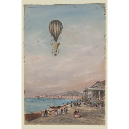 Image of Print: Balloon With Parachute And Propellers Associated With Francesco