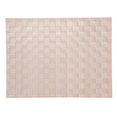 Restaurantware-Macroweave 16 x 12 Inch Woven Placemats Set Of 6 Rectangle Table Placemats - Durable Easy To Clean Sand Plastic Placemats For Dining Table For Homes or Restaurants