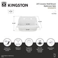 thumbnail image 5 of Kingston Brass GPLWS241715 Doriteal 24-Inch Ceramic Wall Mount Bathroom Sink (8-Inch, 2 Hole) in Glossy White, 5 of 8