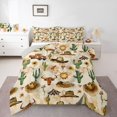 thumbnail image 2 of jejeloiu Western Cowboy Theme Camping Full Size Comforter Sets Kids,Desert Botanical Cactus Bedding Sets,Reversible,3pcs, 2 of 8