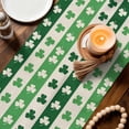 thumbnail image 3 of St. Patrick's Day Table Runner - 36 Inch Long Green Shamrock Irish Lucky Leaves Cotton and Linen Blended Dress Scarves Farmhouse Table Runner for Kitchen Dining, Coffee Table, 13" x 36", 3 of 8