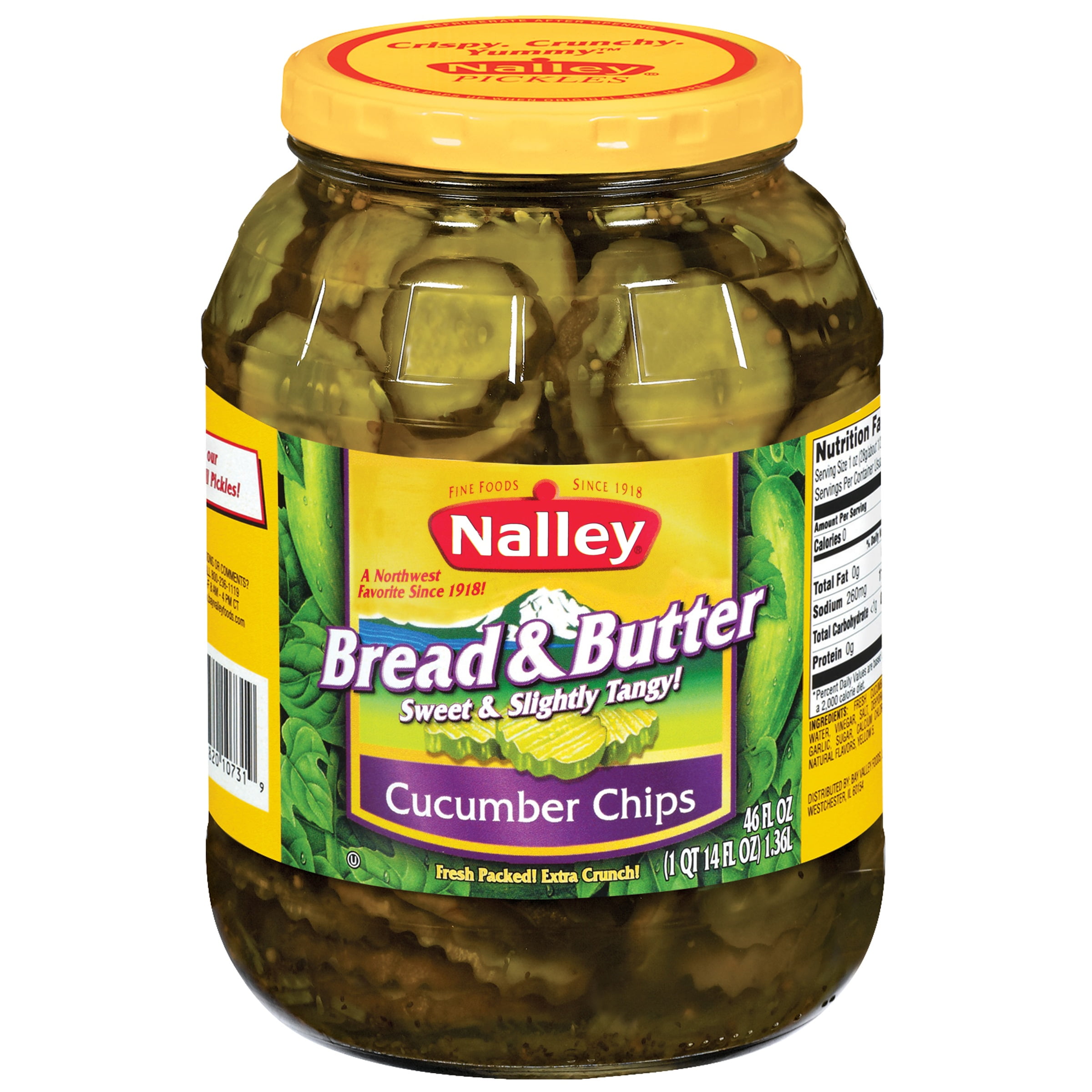 Nalleya Bread Butter Cucumber Chip Pickles 46 Fl Oz Jar Walmart Com Walmart Com